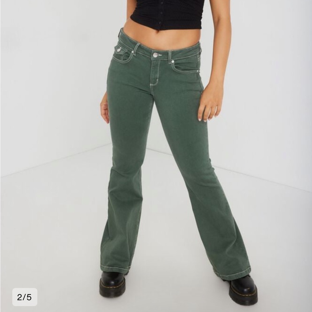 Garage green low rise flare jeans size 3